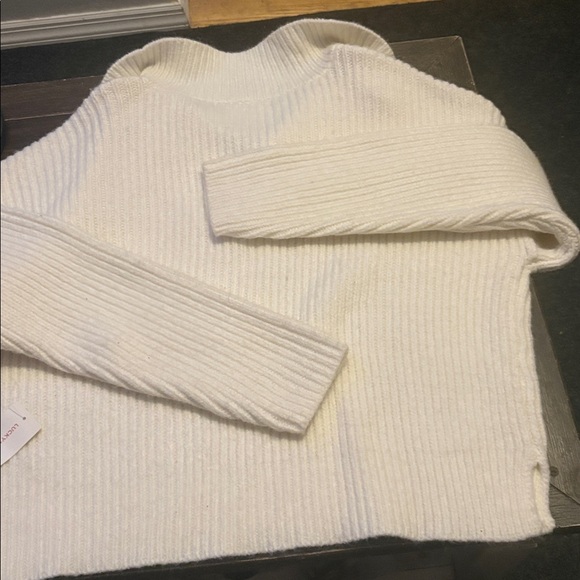 Lucky Brand Cream Ribbed Half-Zip Sweater - Picture 7 of 10